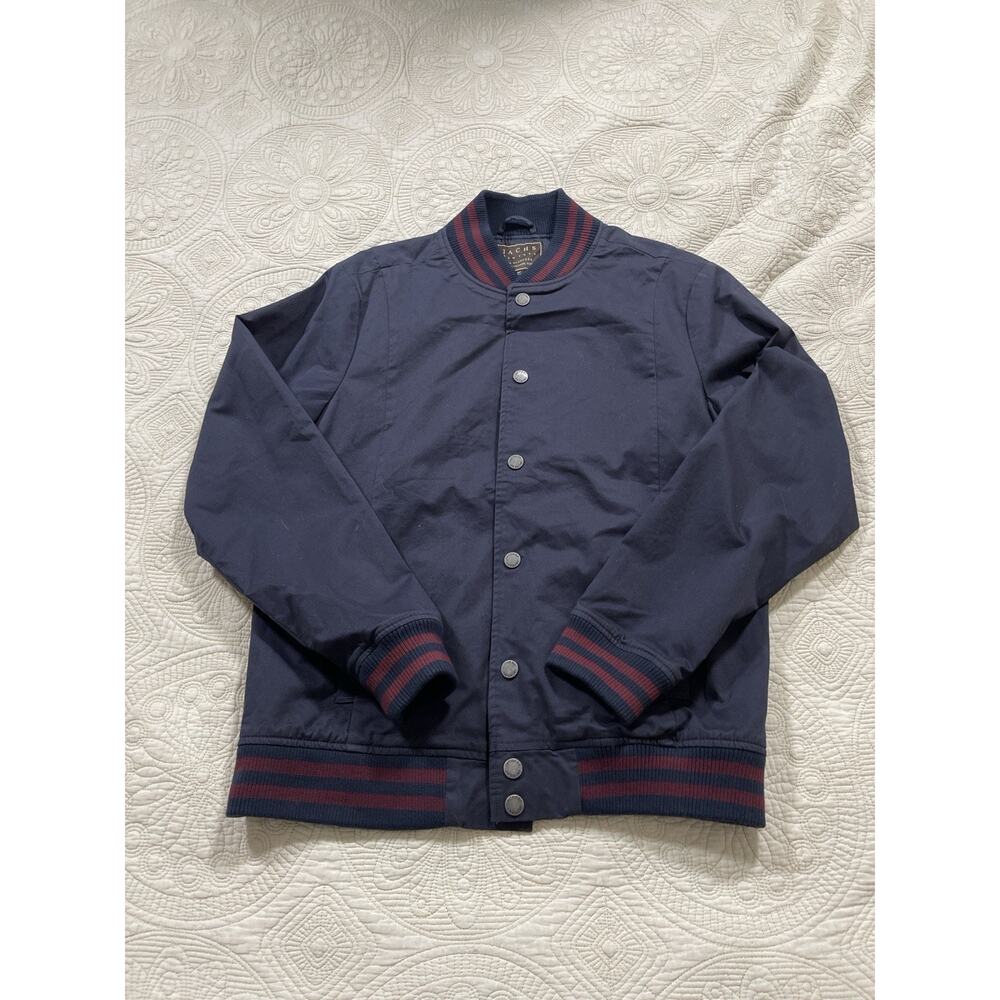Jachs New York Varsity Bomber Jacket Navy Blue Cotton Stretch Men’s M